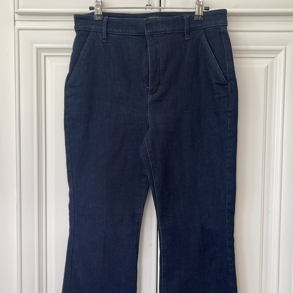Ann Taylor Factory blue denim dressy jean trousers wide leg high rise sz 8p - Picture 15 of 15